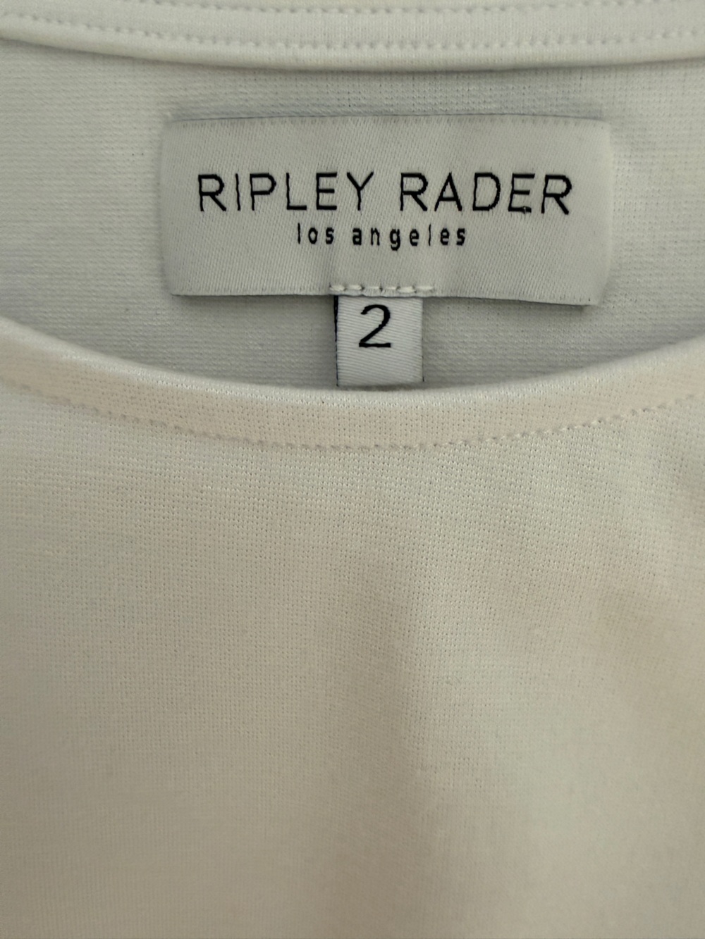 Ripley Rader off-white ponte knit extended short sleeve top Size 2 Small - Picture 3 of 10